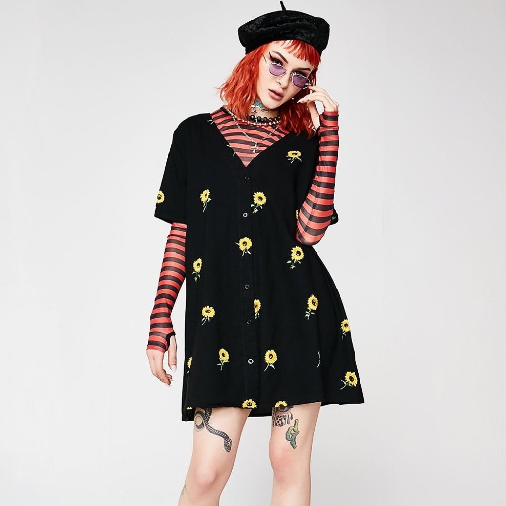 🌻 Motel Sunflower Button-Down Dress 🌻 - Picture 1 of 5
